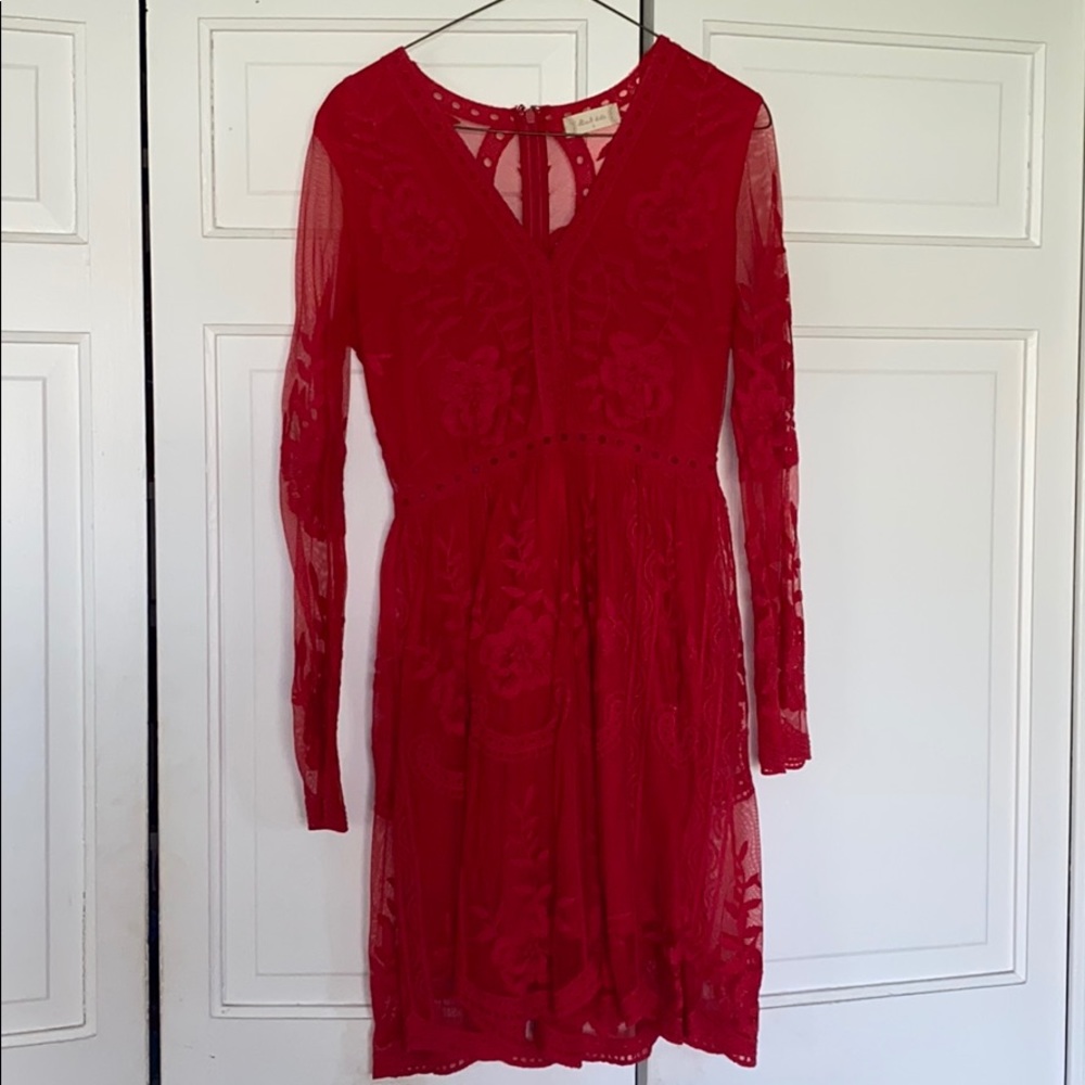 Altard State Red Lace Dress